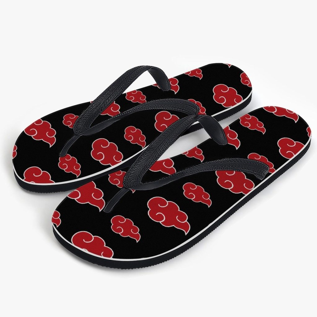 akatsuki naruto custom flip flops - Anime Shoes World