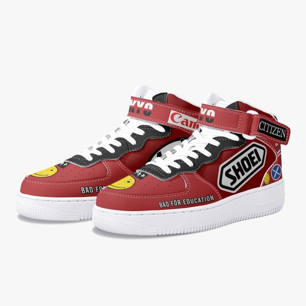 akira kaneda bike decals kamikaze high top shoes - Anime Shoes World