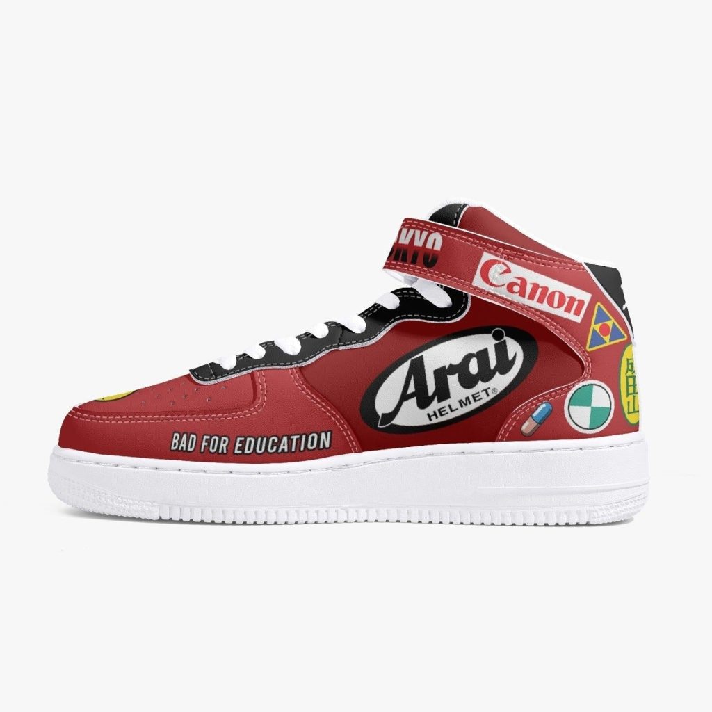 akira kaneda bike decals kamikaze high top shoes 3 - Anime Shoes World