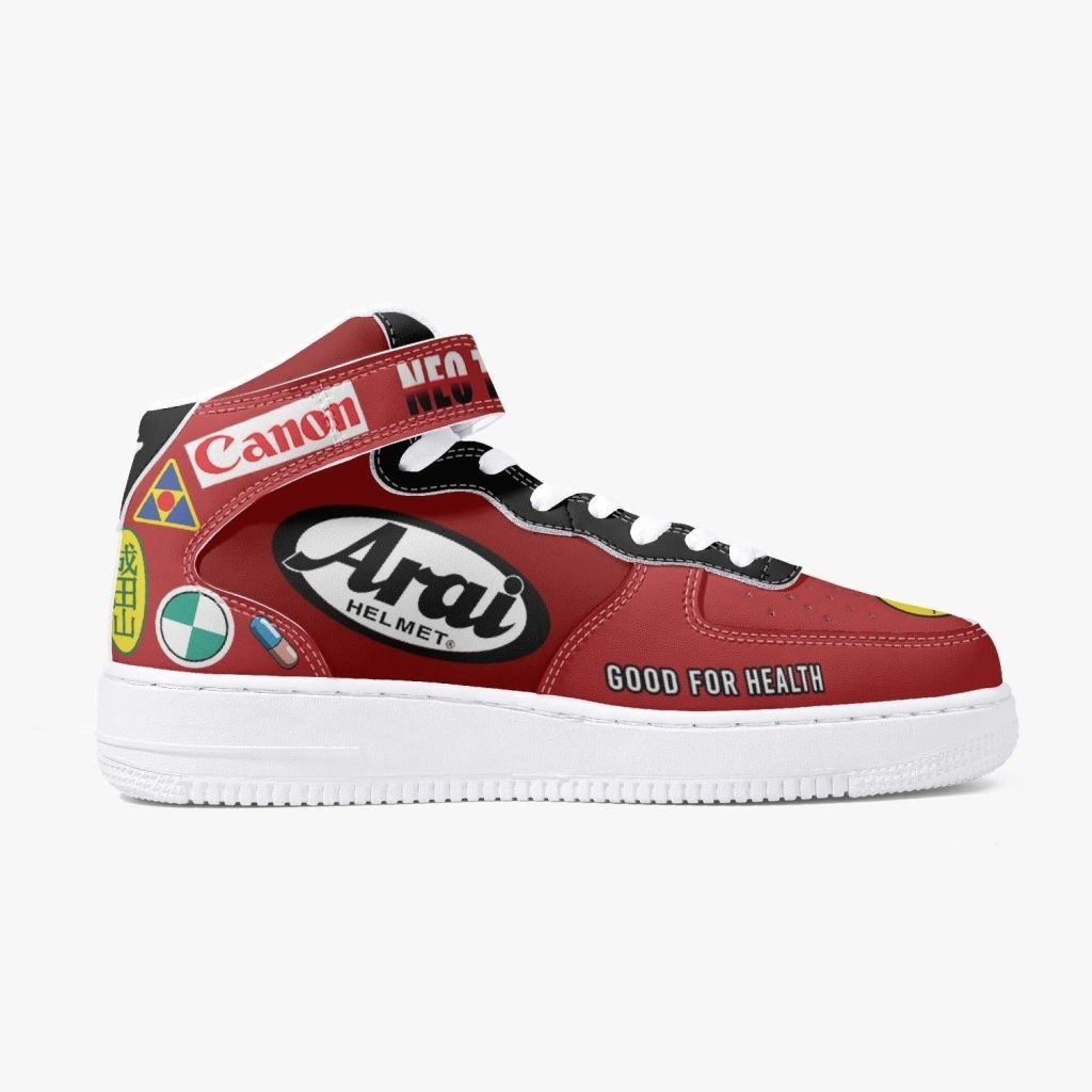 akira kaneda bike decals kamikaze high top shoes 4 - Anime Shoes World