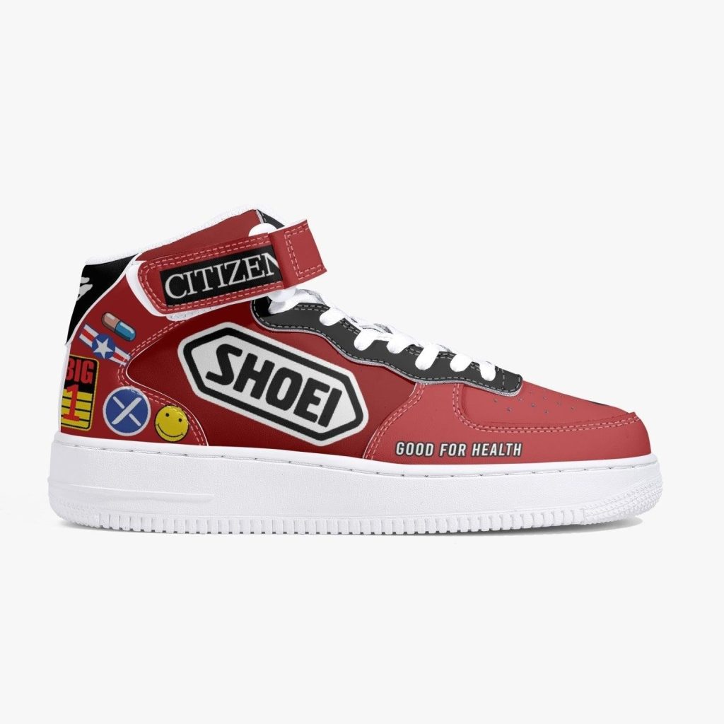 akira kaneda bike decals kamikaze high top shoes 5 - Anime Shoes World