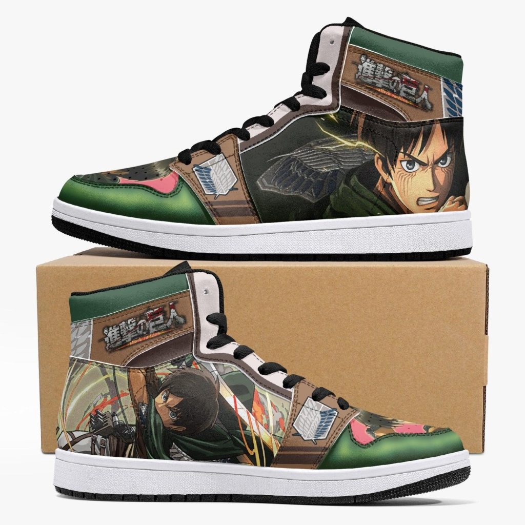 eren yeager survey corps attack on titan j force shoes - Anime Shoes World