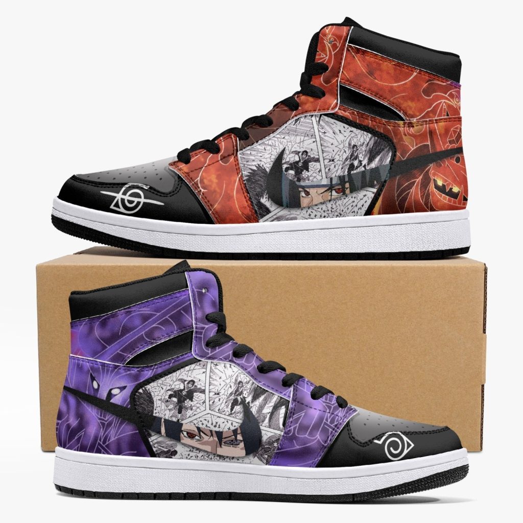 itachi and sasuke uchiha susano naruto j force shoes - Anime Shoes World