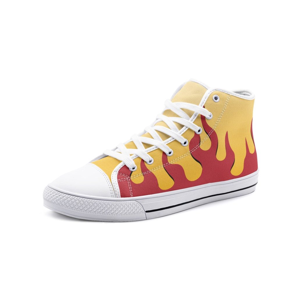 kyojuro demon slayer classic high top canvas shoes - Anime Shoes World