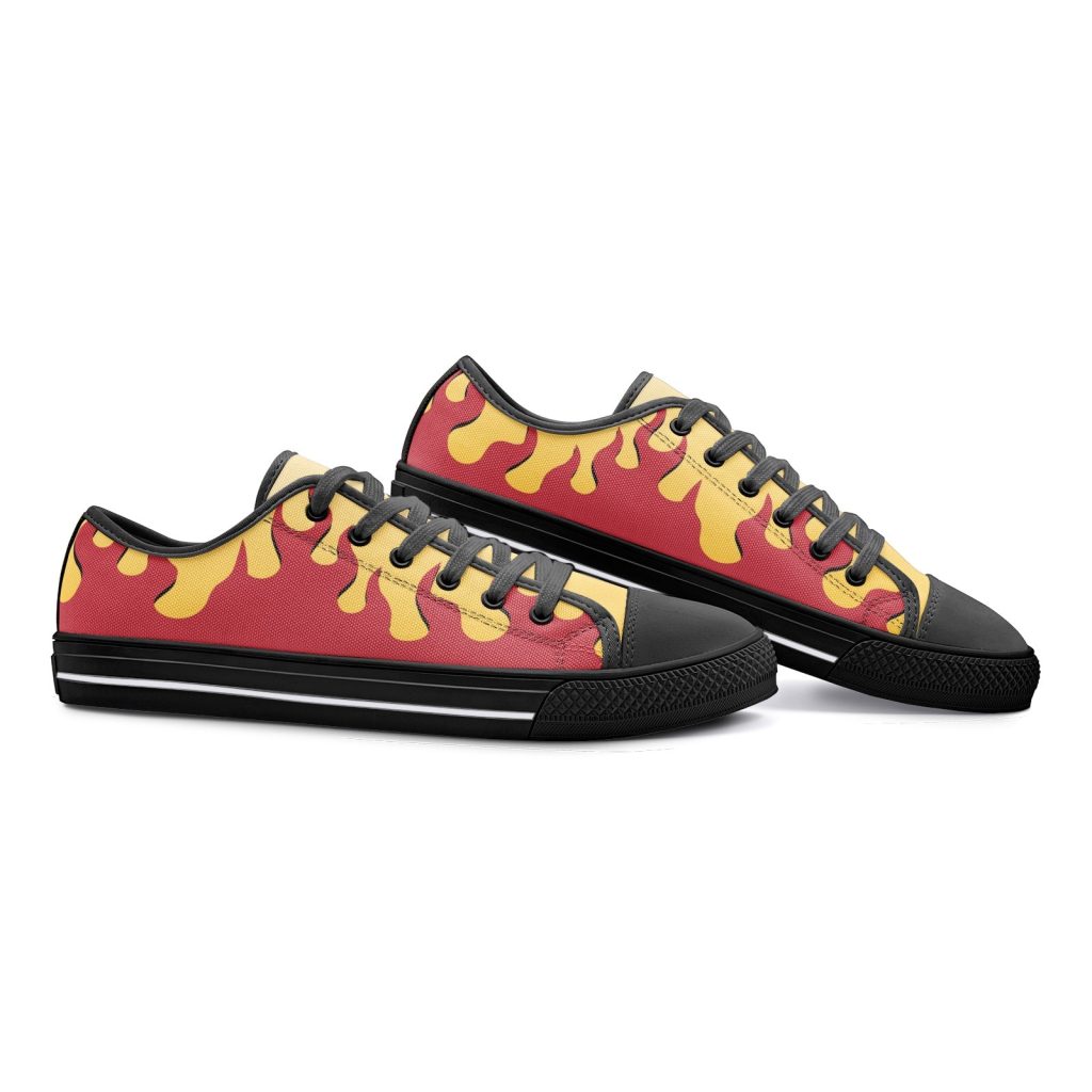 kyojuro demon slayer classic low top canvas shoes 7 - Anime Shoes World