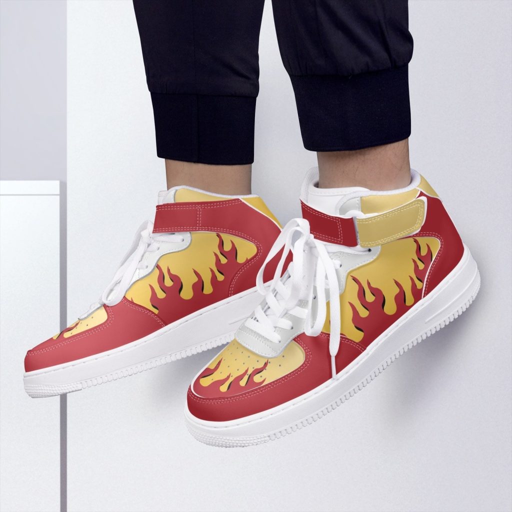 kyojuro rengoku demon slayer high top kamikaze shoes 9 - Anime Shoes World