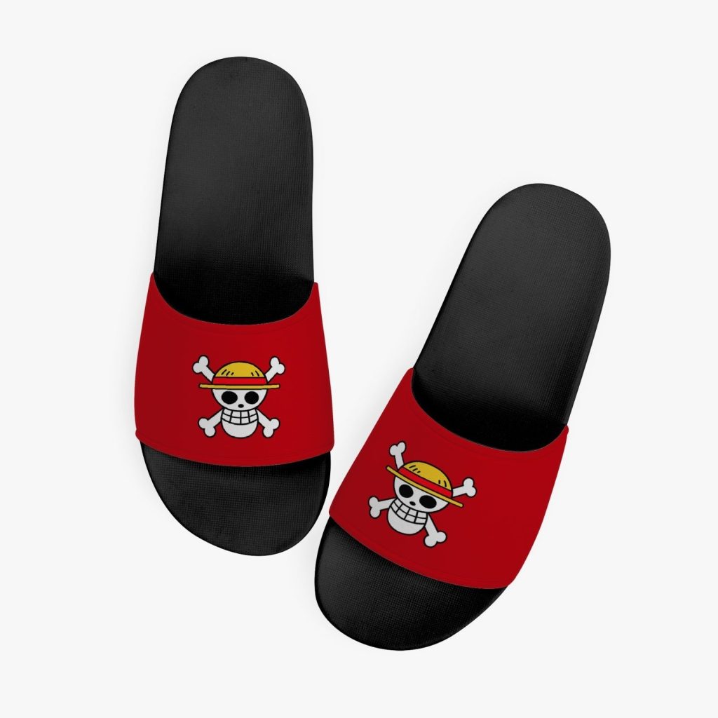 monkey d luffy one piece slides custom sandals - Anime Shoes World