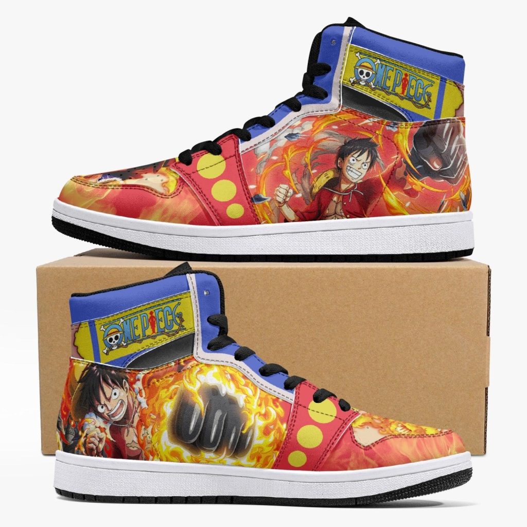 monkey d luffy red hawk one piece j force shoes 8 - Anime Shoes World