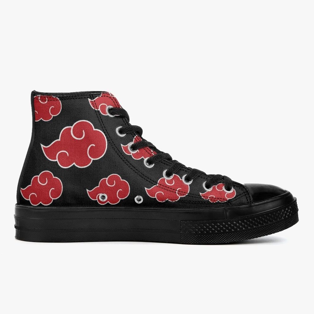 naruto akatsuki premium all black high top canvas shoes 3 - Anime Shoes World