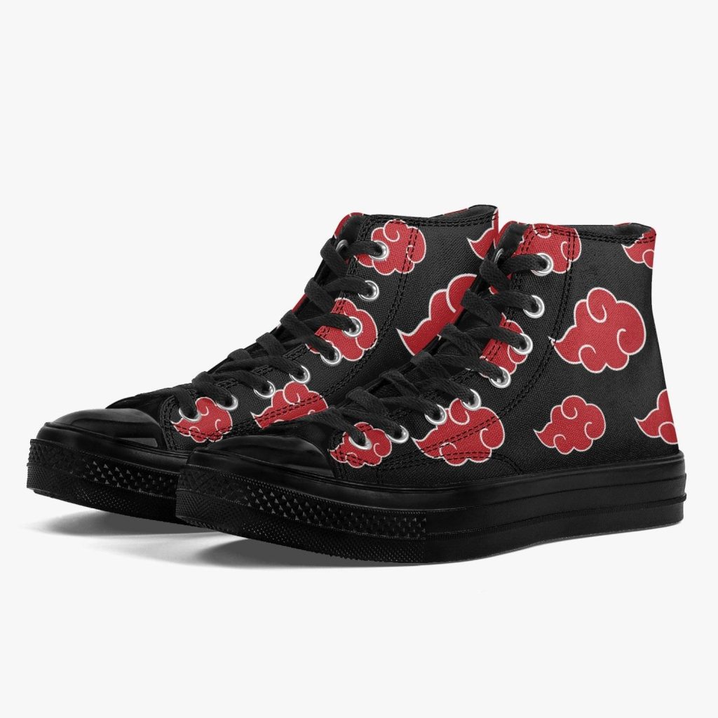 naruto akatsuki premium all black high top canvas shoes 6 - Anime Shoes World