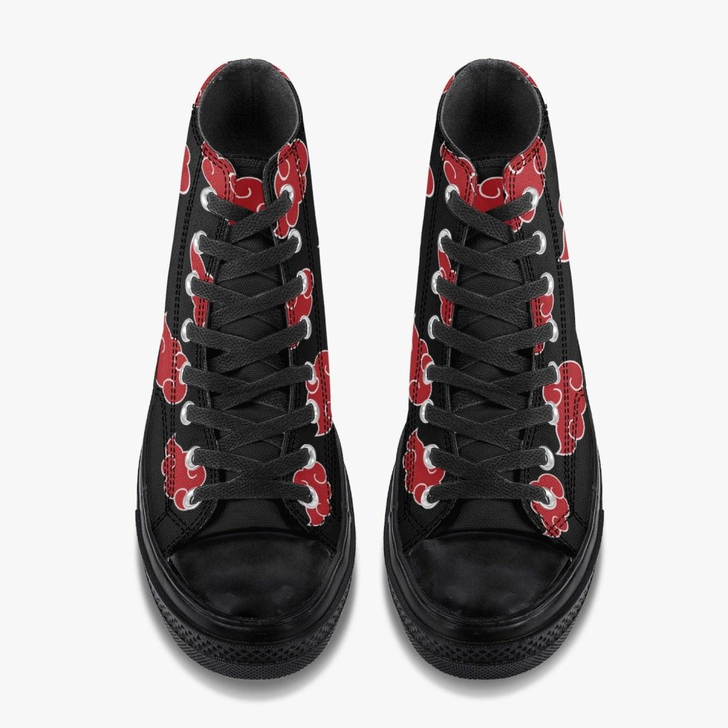 naruto akatsuki premium all black high top canvas shoes 7 - Anime Shoes World