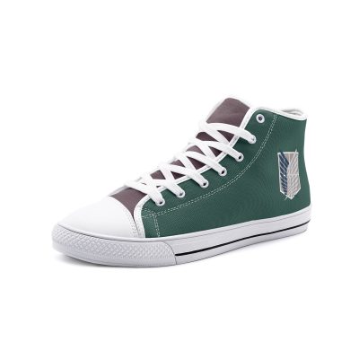 survey corps attack on titan classic high top canvas shoes - Anime Shoes World