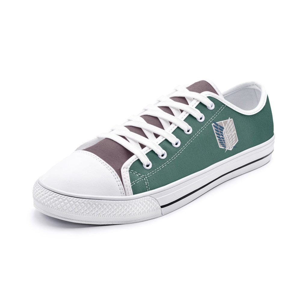 survey corps attack on titan classic low top canvas shoes - Anime Shoes World