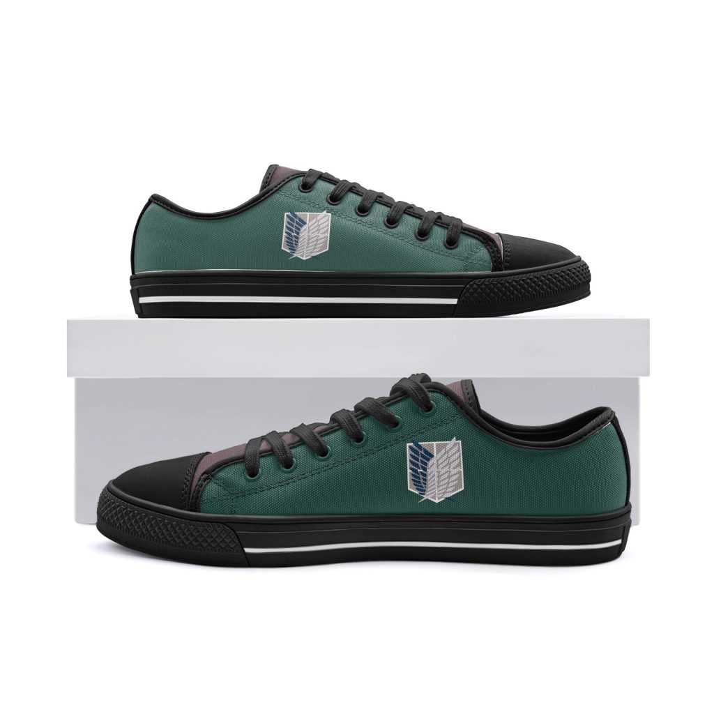 survey corps attack on titan classic low top canvas shoes 6 - Anime Shoes World