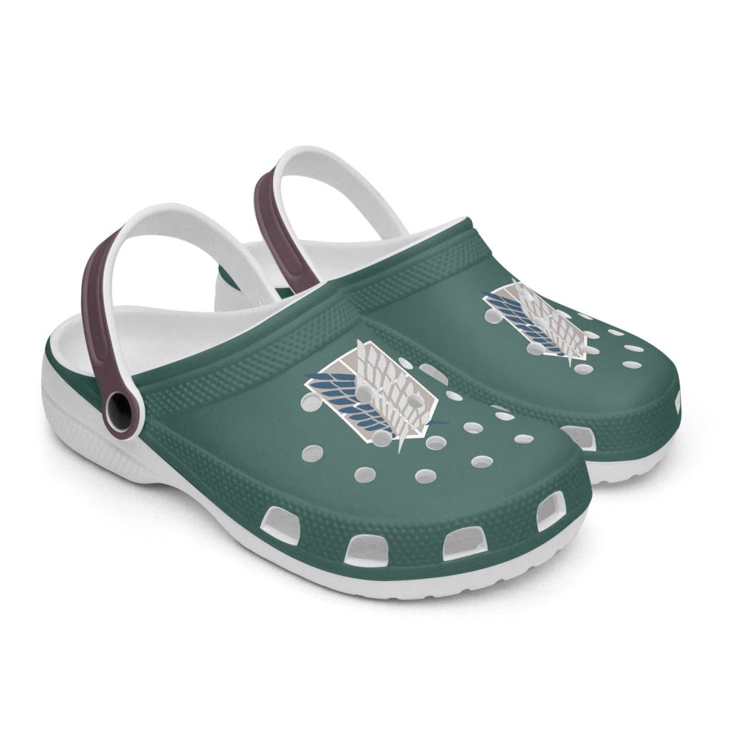 survey corps attack on titan custom clogs - Anime Shoes World