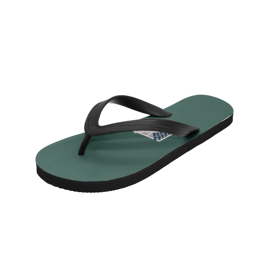 survey corps attack on titan custom flip flops - Anime Shoes World