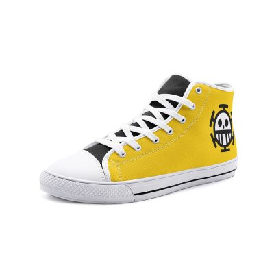 trafalgar law one piece classic high top canvas shoes - Anime Shoes World