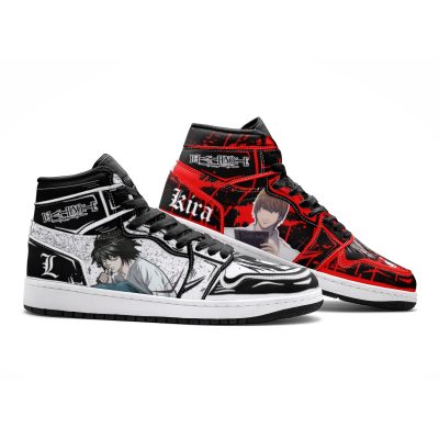 yagami light kira and l lawliet death note jd1 shoes 2 - Anime Shoes World