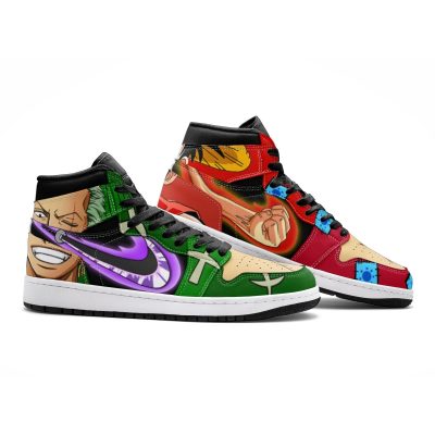 zoro and luffy one piece jd1 shoes 2 - Anime Shoes World